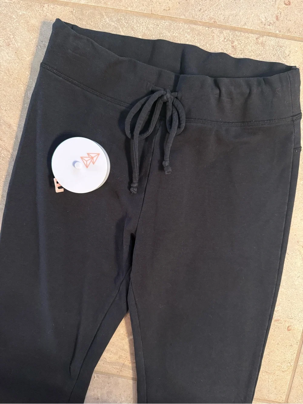 🖤Alo Yoga Black Flare Lounge Pants Drawstring Modal Cotton Blend XS EUC